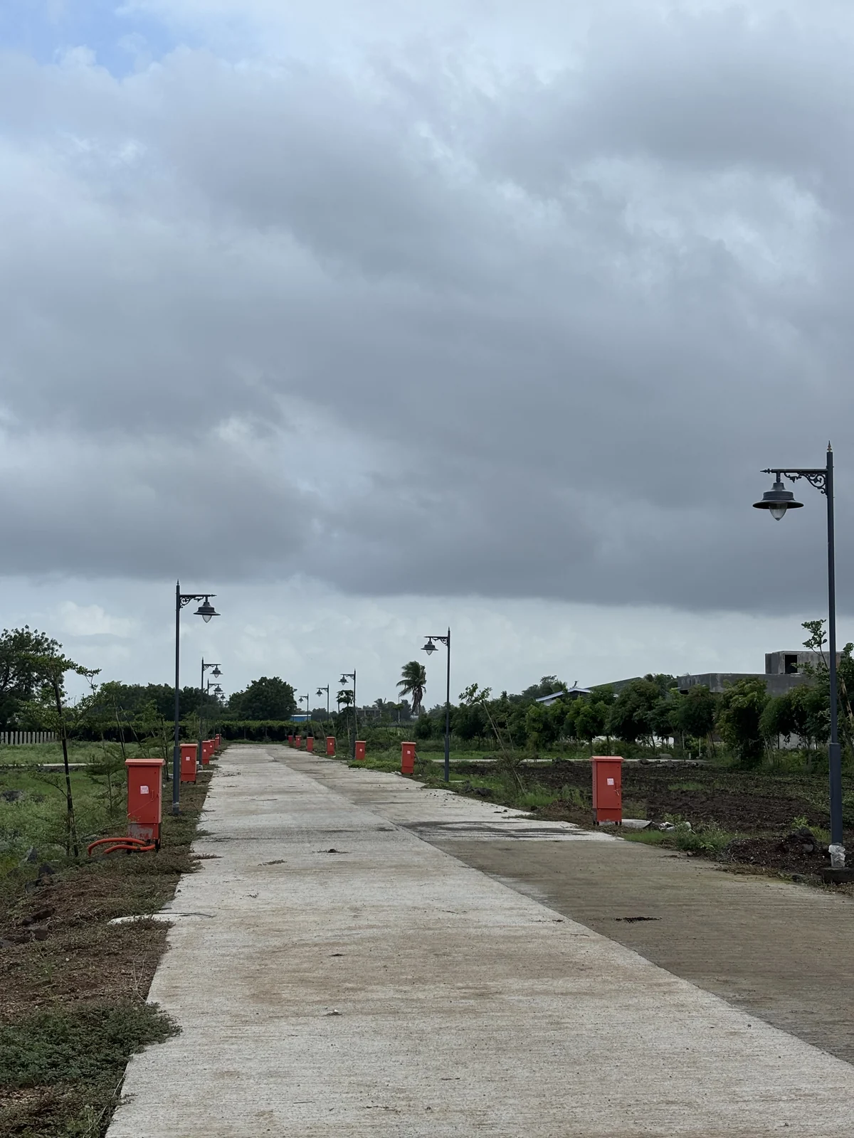 Street-light and road infrastructure at Vrindavan Park